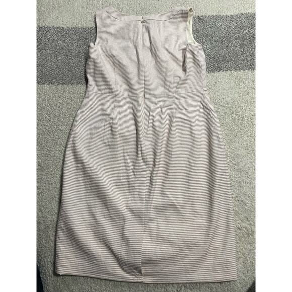 Talbots Womens Size 8P Striped Split Neck Sleeveless Sheath Dress Cream Red Blue - Picture 6 of 13